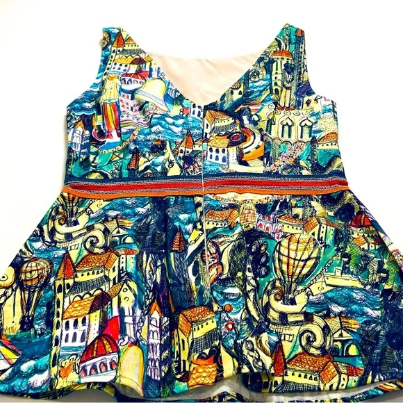 Anthropologie Weston City Scape Peplum Top Size XS - Picture 7 of 7